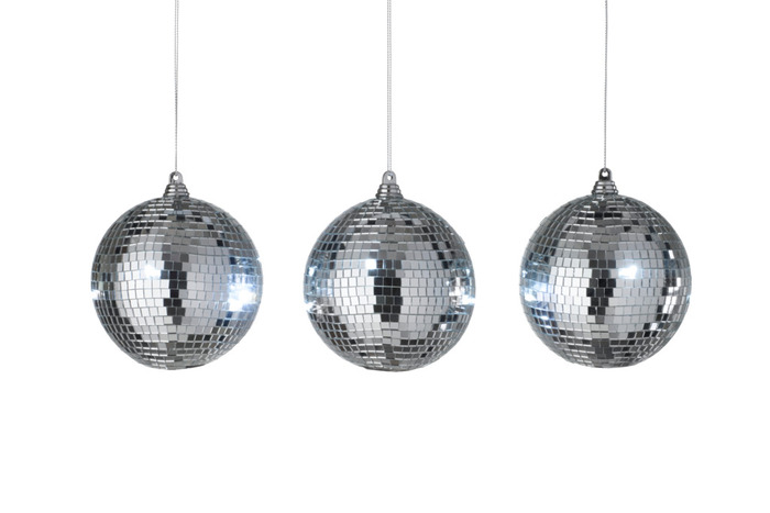 Discokule 3 x 6 LED hvitt lys Ø10 cm 3-pk.